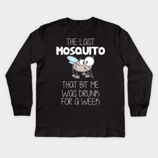 Alcohol Drunk Mosquito Kids Long Sleeve T-Shirt
